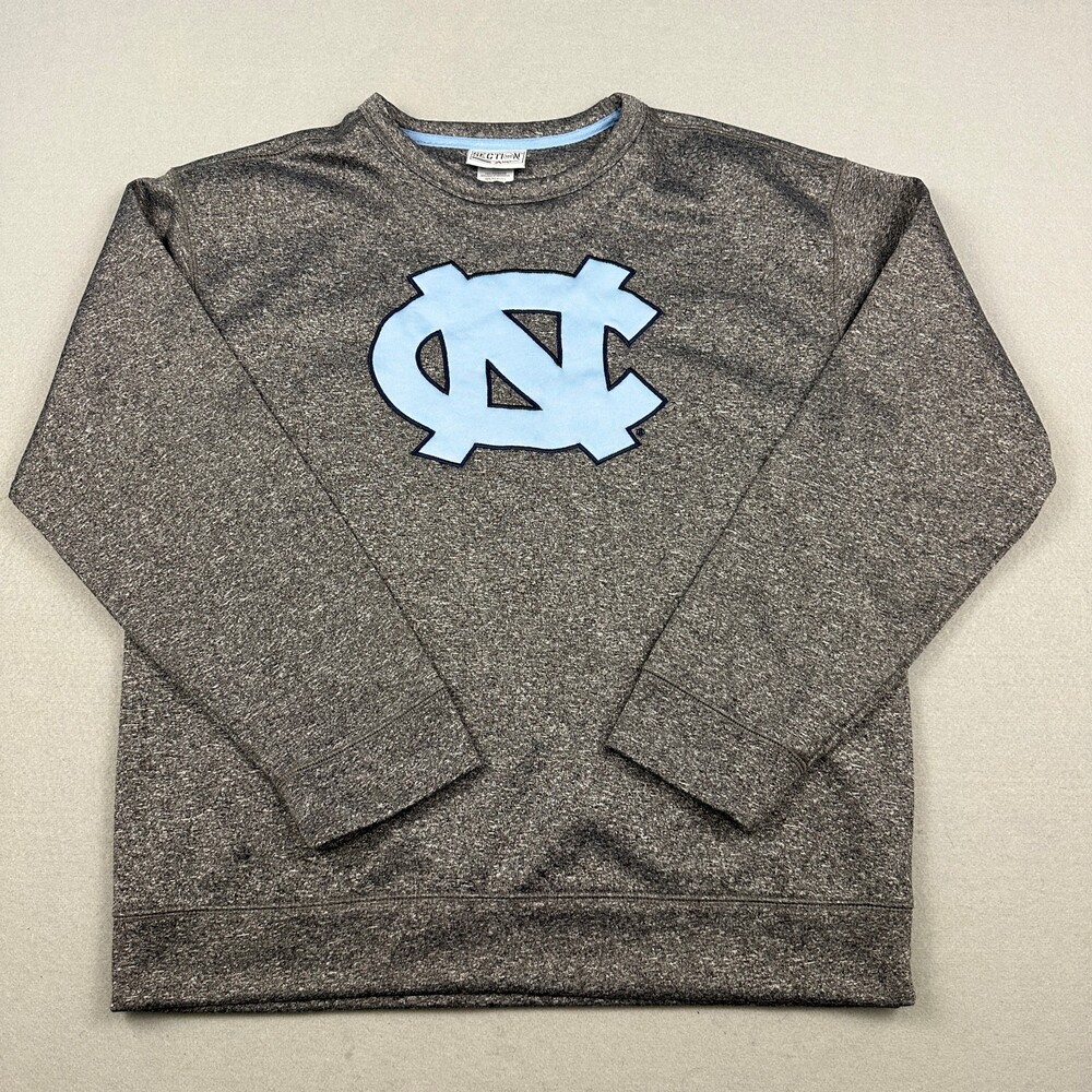 North Carolina Tar Heels Sweatshirt Men Lage Gray Majestic Crewneck NCAA L